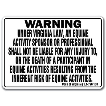 Signmission 14 in Height, 10 in Width, Plastic, 10" x 14", WS-Virginia Equine WS-Virginia Equine
